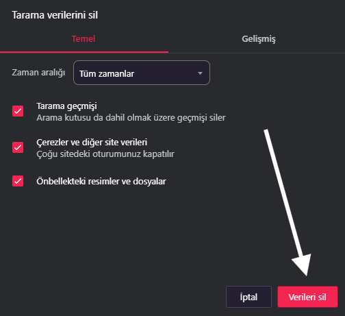 Opera veya Opera GX Kullanıyorsanız